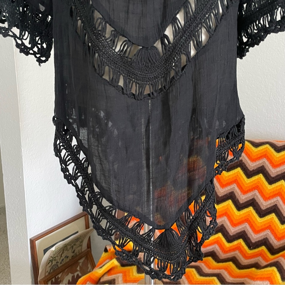 India Boutique Boho Hippie Crochet Tunic Top - Picture 8 of 10